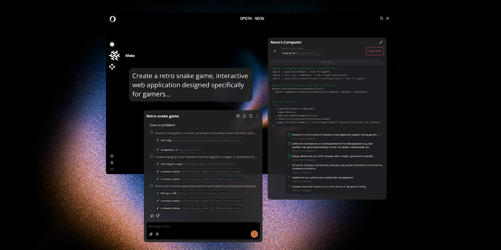 Opera представила Neon — браузер с ИИ, который делает всю работу за пользователя